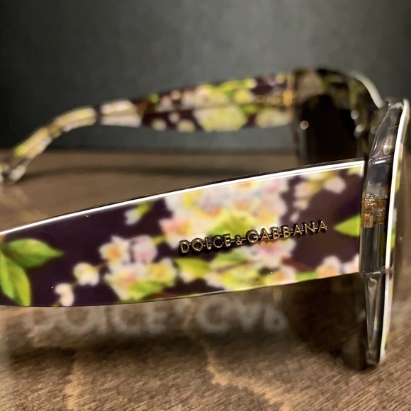 DOLCE & GABBANA 4231 2842/8G BLACK PEACH FLOWERS - Picture 2 of 16